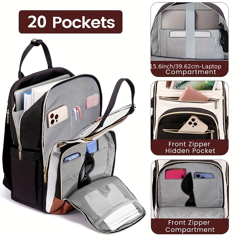 Laptops - Women Two Tone Laptop Backpack, Water