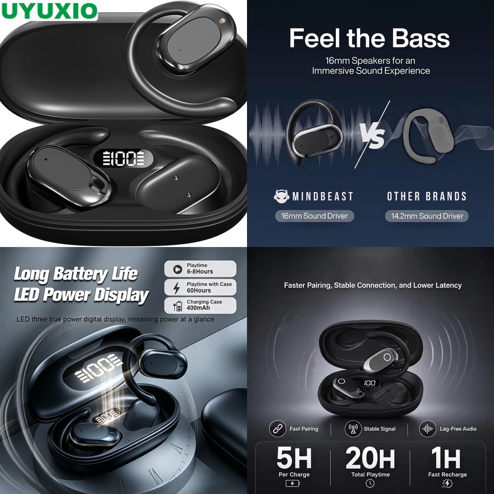 Open Ear Headphones and Wirele - Bone Conduction Running Headphones 评论和价格