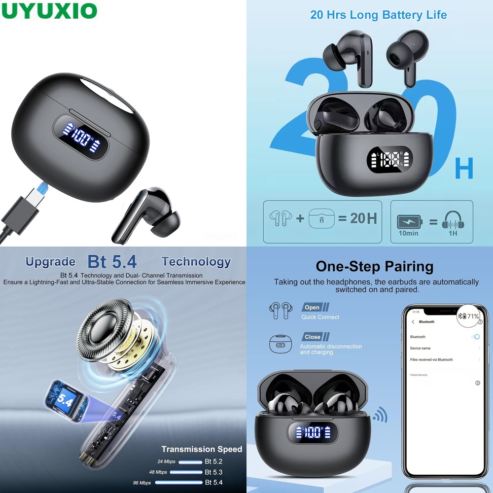 BT 5.4 Stereo Wireless Earbuds - Bone Conduction Running Headphones 评论和价格