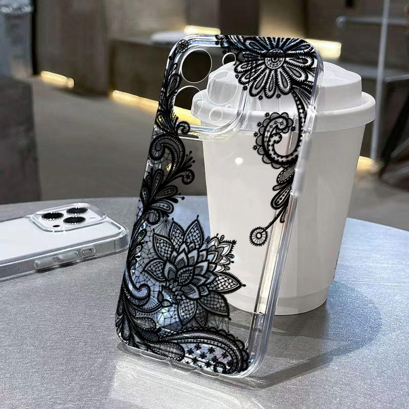 Trendy Black Lace Flower Patte - Tablets 评论和价格