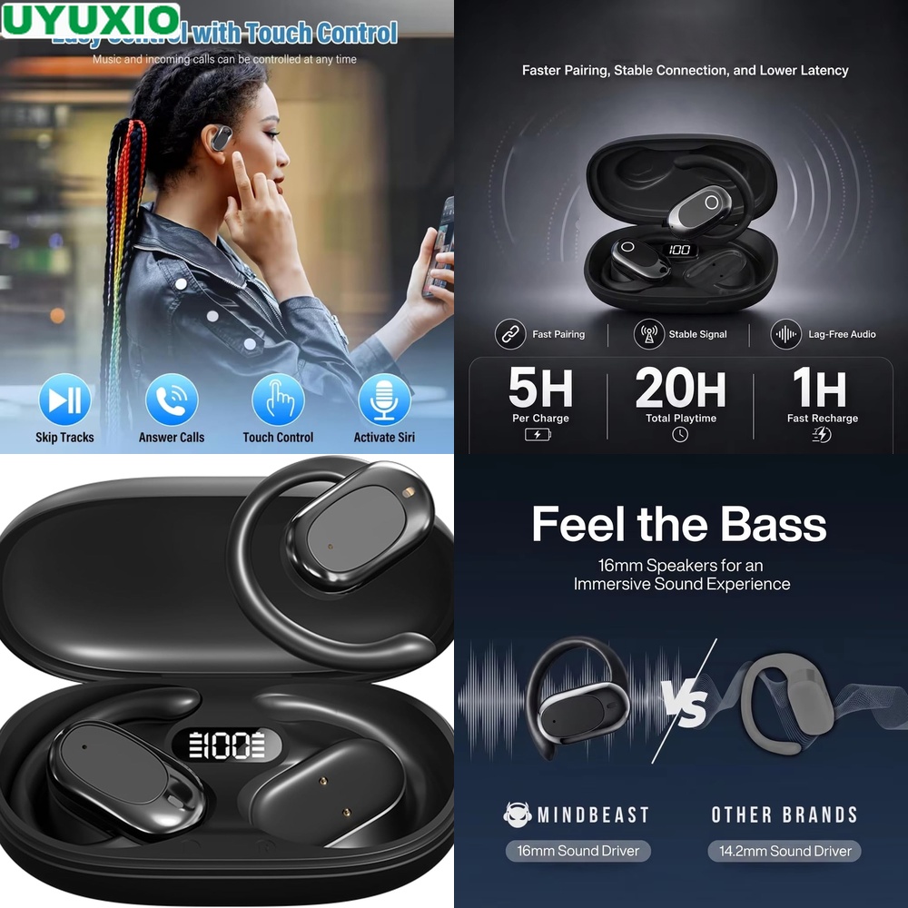 Open Ear Headphones and Wirele - Bone Conduction Running Headphones 评论和价格