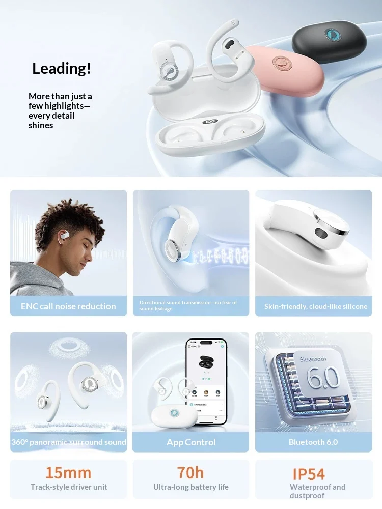 SIBYL B9 Open Ear Wireless Blu - Bone Conduction Running Headphones 评论和价格