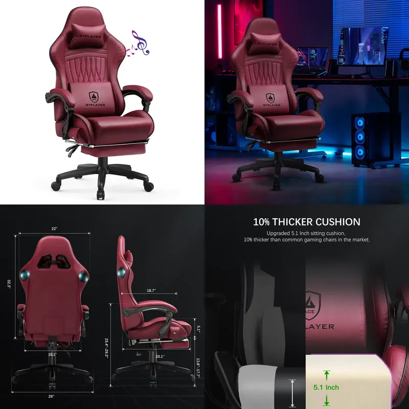 GTPLAYER Gaming Chair with Spe - Speakers 评论和价格