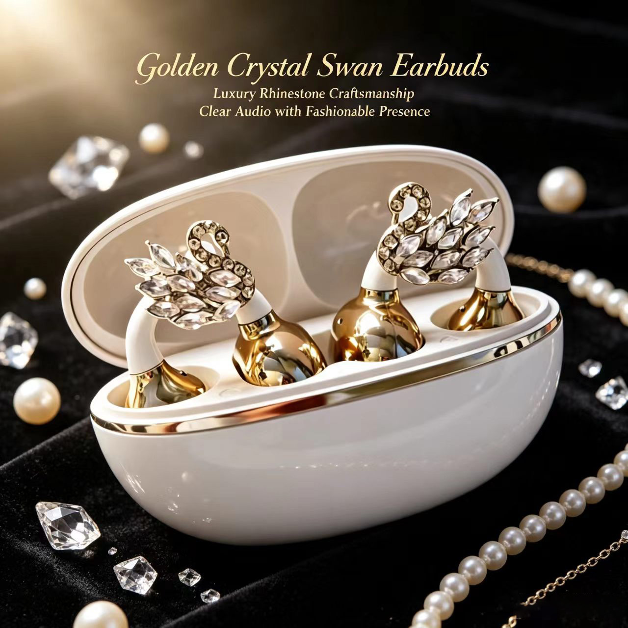 Fashion Swan Clip On Bluetooth - Type C Wired Earphones With Mic 评论和价格