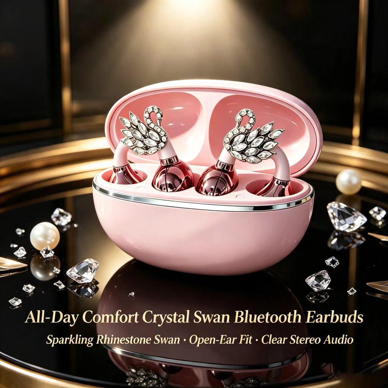 Fashion Swan Clip On Bluetooth - Type C Wired Earphones With Mic 评论和价格